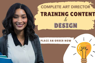 write and design complete art director training content visual slides coursebook