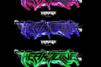 create chrome effect y2k logo for your business
