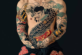 make a traditional japanese irezumi tattoo