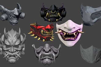 sculpt 3d mask 3d helment 3d cosplay props cosplay mask 3d model mask for prints
