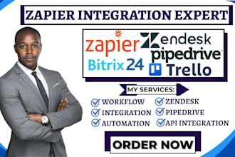 setup bitrix24 zendesk trello pipedrive workflow zoho crm zapier api integration