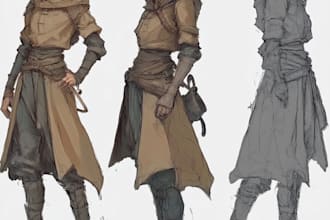draw concept art for characters, dragons and monsters