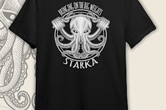 create a retro vintage sea octopus animal t shirt design