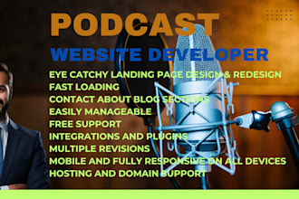 develop modern desktop mobile tablet responsive podcast stunning website