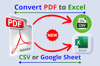 professionally convert PDF to excel or CSV files