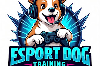 design high quality esport dog training mascot logo with unlimited revision