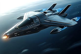 design a spaceship sci fi illustration