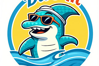 design high quality esports swimming pool mascot  logo for your business