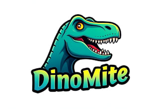 do t rex head mascot design with business