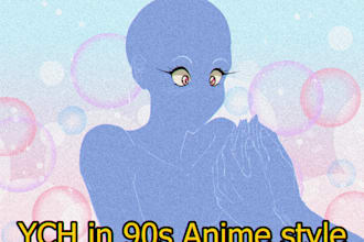 draw ych in 90s anime style