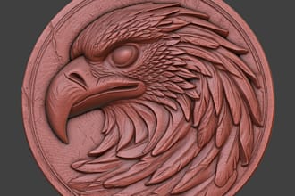 make 3d coin,logo head relief for cnc milling ,stl for print vcarve,medallion