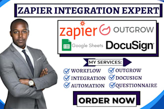 outgrow cognito forms docusign questionnaire google sheet zapier automation va