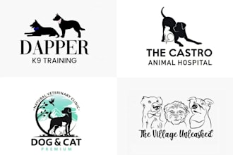 make a modern cute pet, cat, dog, horse, animal logo and any graphics design
