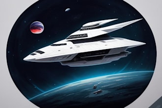 design a spaceship, sci fi illustration and sci fi art