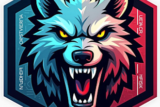 design high quality esports wolf mascot logo for your business
