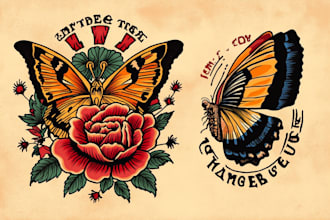 make you a traditional old school tattoo style design