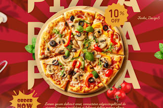pizza poster with eye catching design