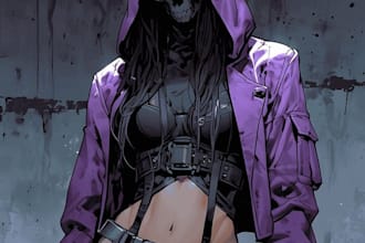 make a comic or book cover, in color traditional or digital