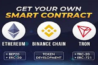 create bep20, erc20 token and smart contract on ethereum and bsc blockchain