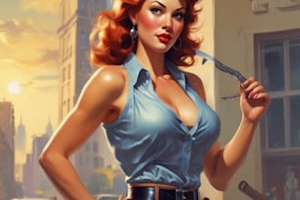 pin up girl and pin up girl illustration