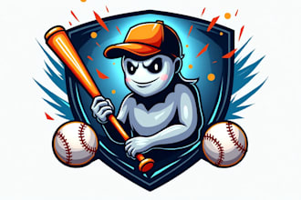design unique ghost baseball logo with express delivery