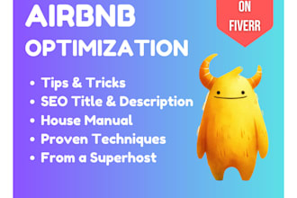 optimize, improve and give advice on your airbnb and booking listing