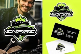 design modern auto detailing, auto repair, car wash, professional business logo