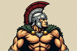 do legend warrior or icon with spartan helmet mascot logo