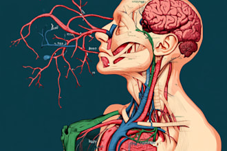 draw digital coloured anatomy and medical illustrations