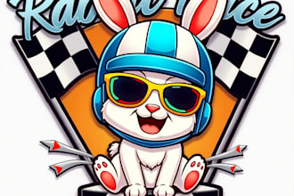 design high quality esport rabit race logo with creative concepts