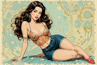 create pin up girl and pin up girl illustration