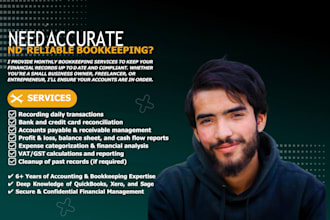 be your expert bookkeeper for accurate monthly accounting