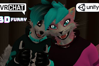 create custom vrchat avatar fursona furry vrc avatar nsfw anime 3d vtuber model
