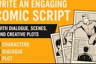 write an engaging comic book script with dialogue, scenes, and creative plots