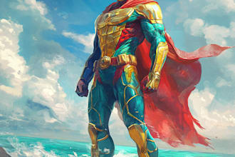 draw you a dc or marvel style comic book superhero or villain character