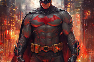 drawing superhero character art for you