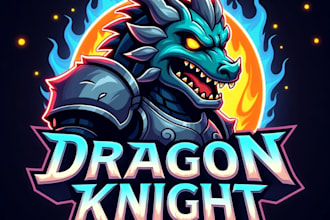 design high quality esport dragon knight mascot logo for your business