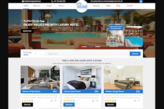 develop hotel booking website, ai tour planning website vacation rental website