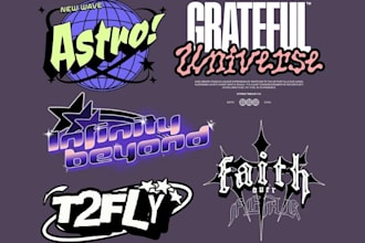 do attractive y2k clothing logo for your brand
