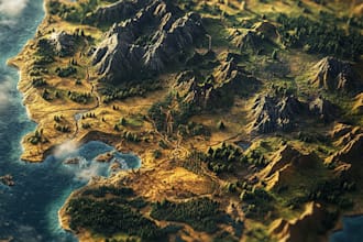 design vector maps, event maps, fantasy festival maps