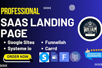 design saas landing page google sites systeme io sales funnel one page website