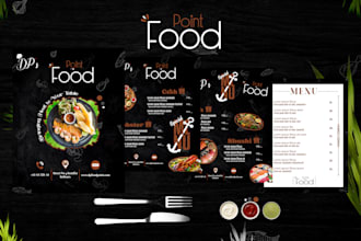 design luxurious 4 page menu cards