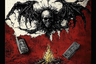 create dark art illustrations in pen and ink