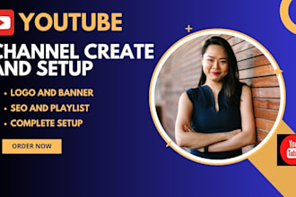 create and set up a youtube channel with logo and banner