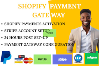 create USA llc mercury bank stripe wise wells fargo shopify adyen authorize boa