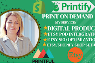 setup etsy shopify print on demand store with printful printify integration