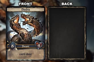 do tcg fantasy card template, editable card frame, rpg themed trading card game