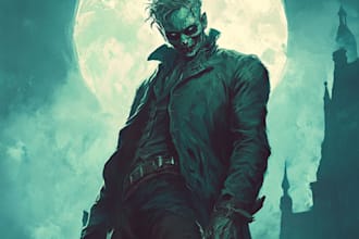 make fantasy horror book cover illustration art