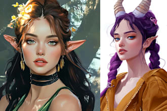 do fantasy concept art character portrait oil painting