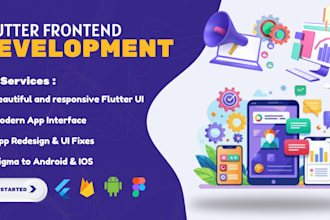 develop frontend UI for android and IOS app using flutter